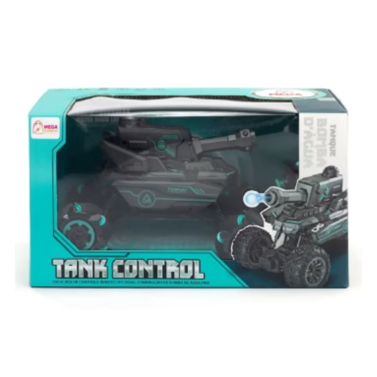 Carrinho de controle remoto "Tanque de guerra verde com lançador de bolinhas de gel"