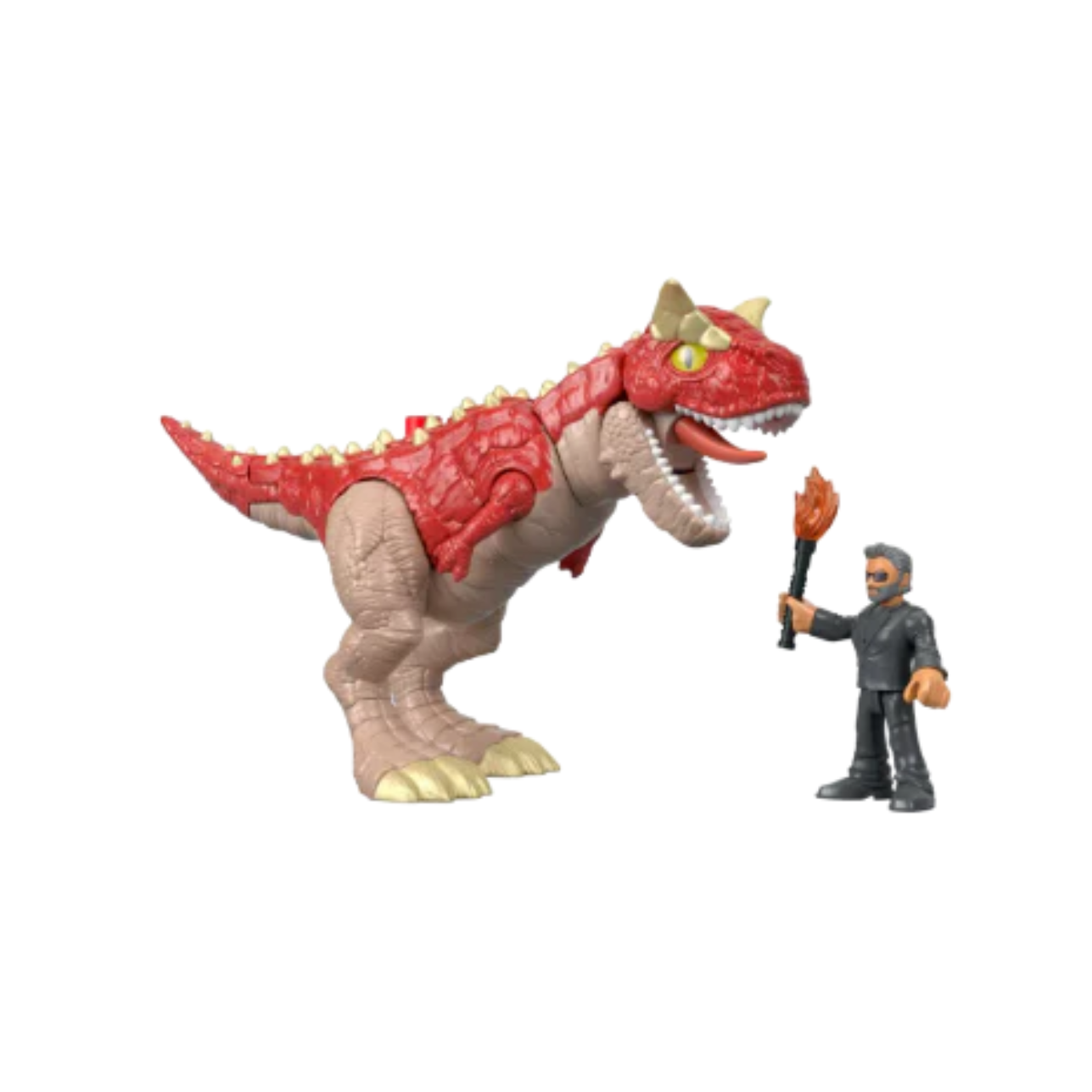 Dinossauro "Jurassic World Carnotaurus e Dr. Malcolm - Mattel"