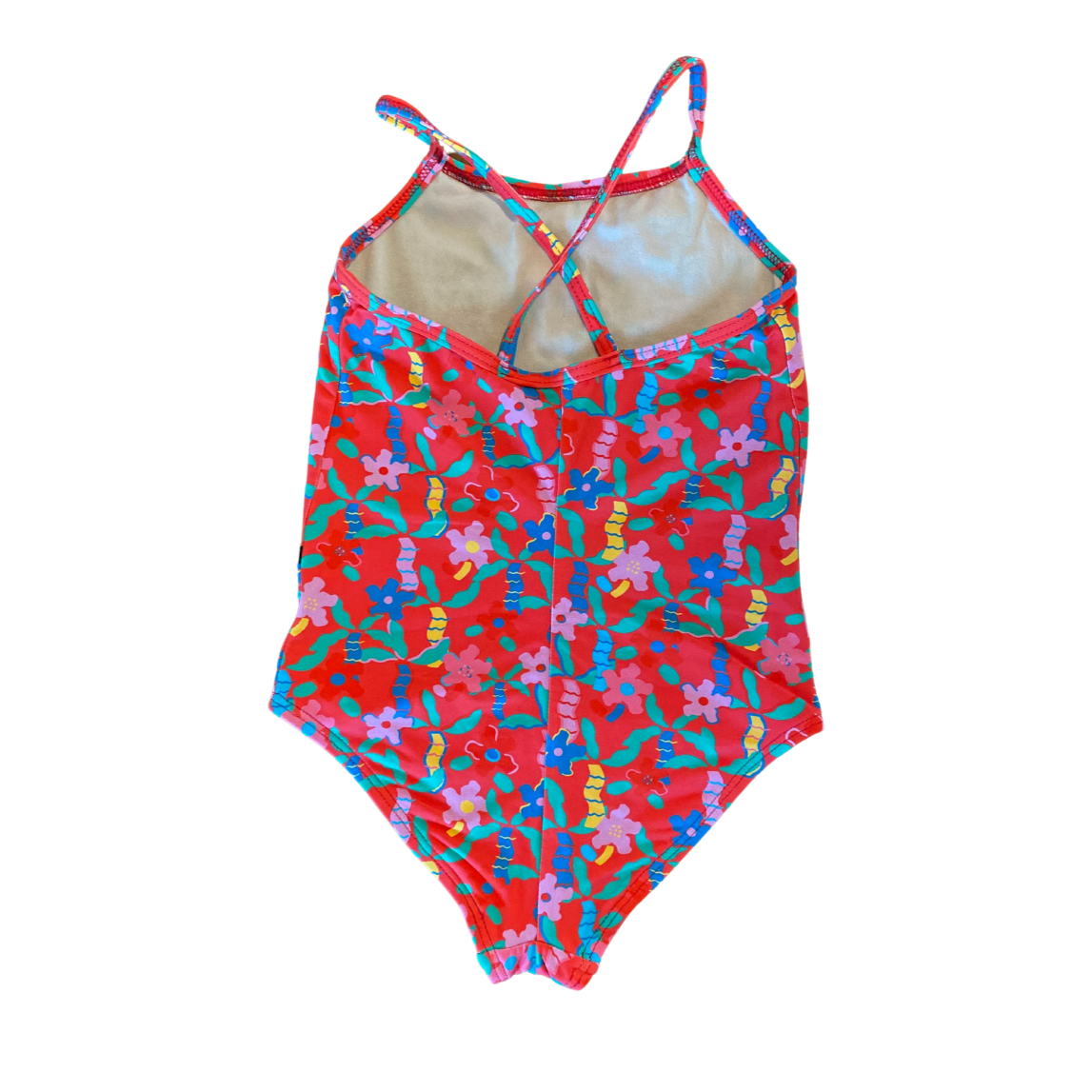 Maiô infantil vermelho florido