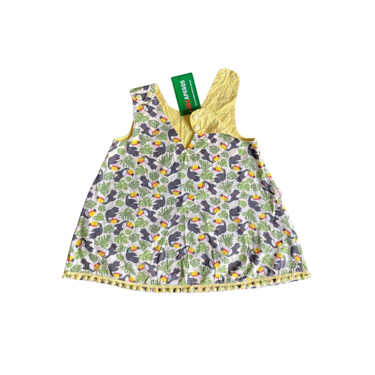 Vestido tucanos "CHÁ COM MEL"