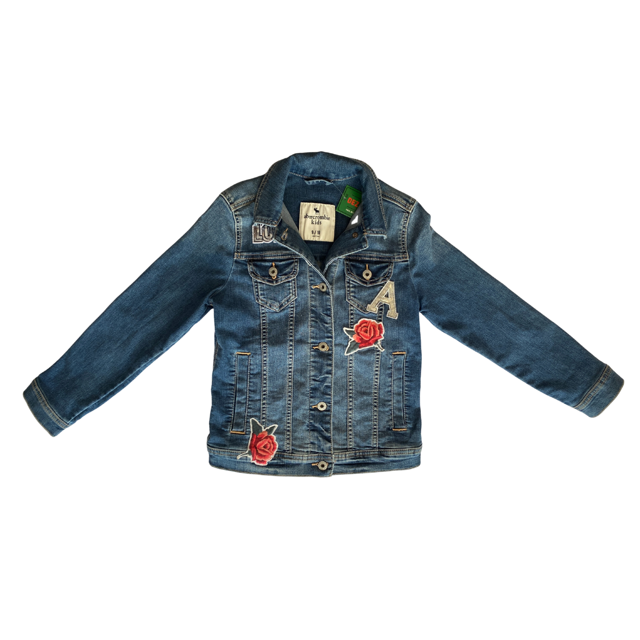 Jaqueta Jeans "Rosas e LOVE - Abercrombie&Fitch Kids"