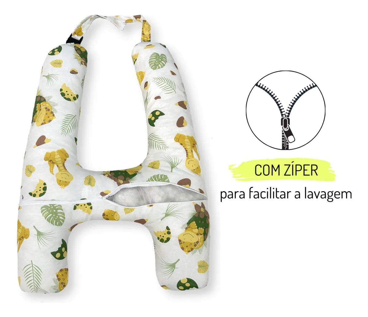Kit almofada para apoio de cabeça e pescoço "Dinossauros"