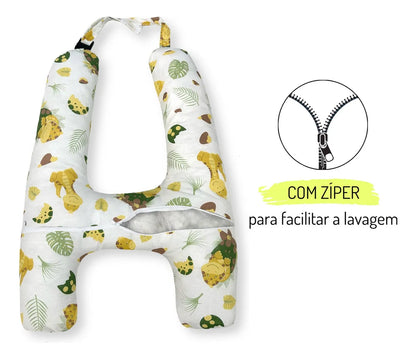 Kit almofada para apoio de cabeça e pescoço "Dinossauros"